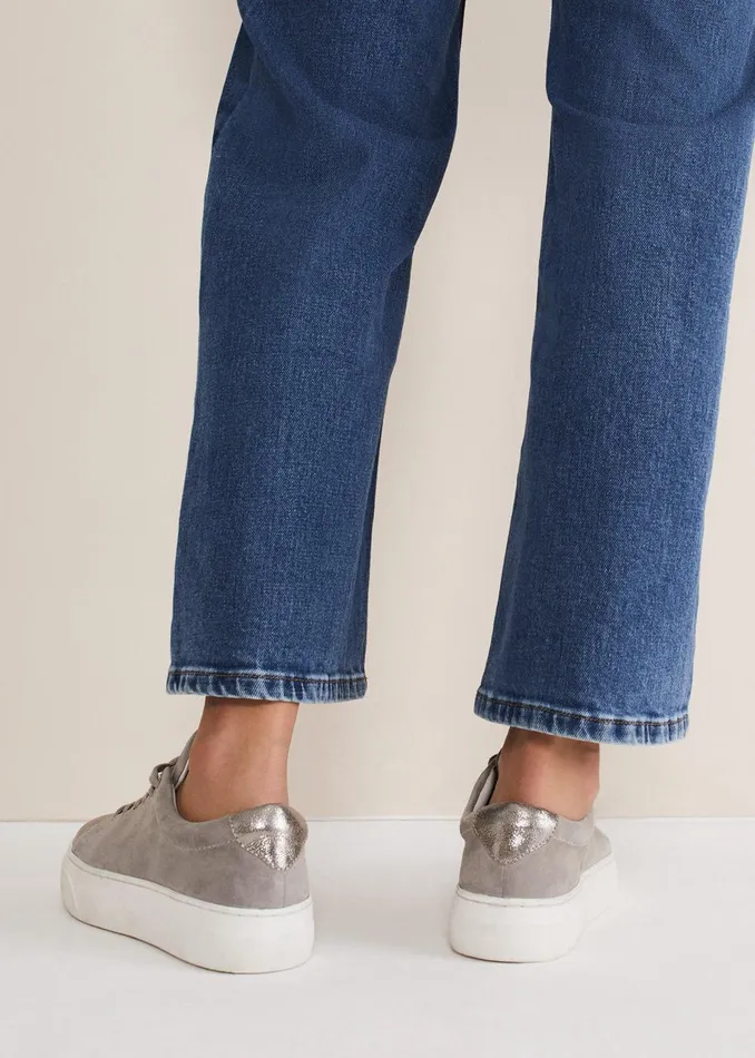 Women Phase Eight Flats Metallic Trainer Grey