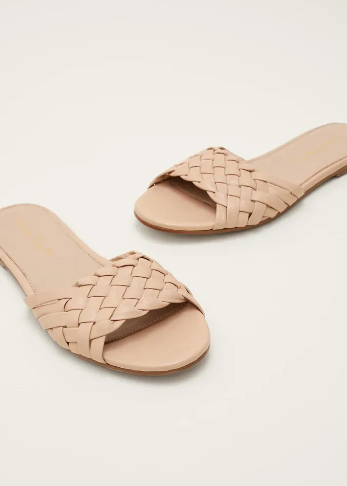 Women Phase Eight Flats Plaited Flat Sandal Nude