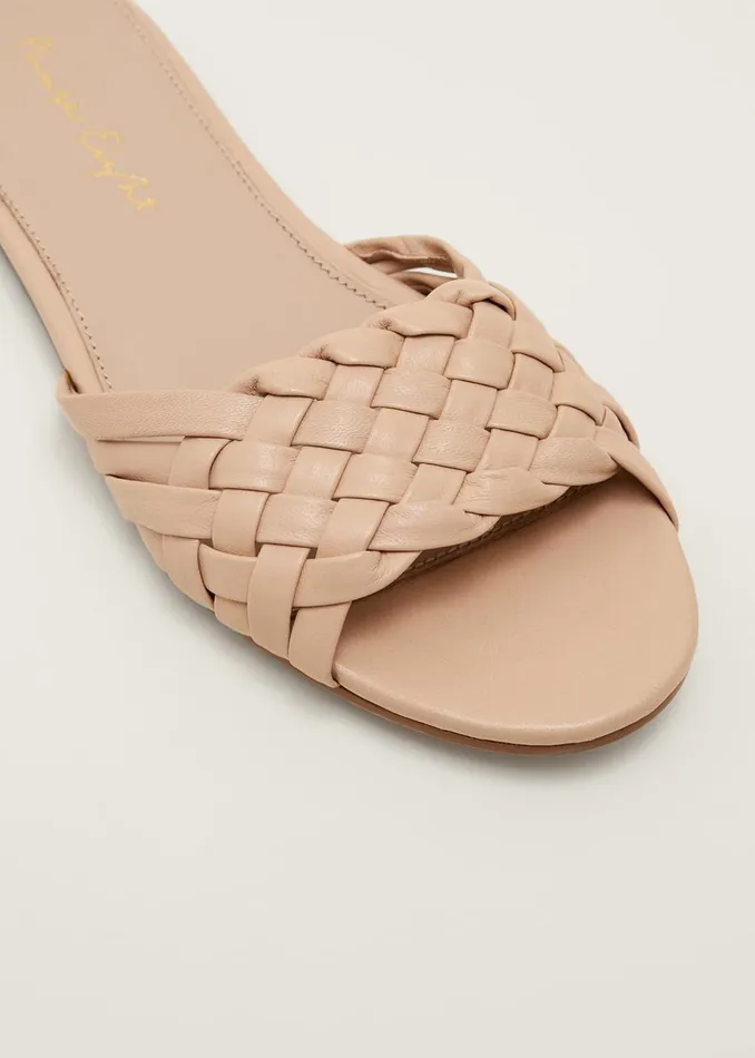 Women Phase Eight Flats Plaited Flat Sandal Nude