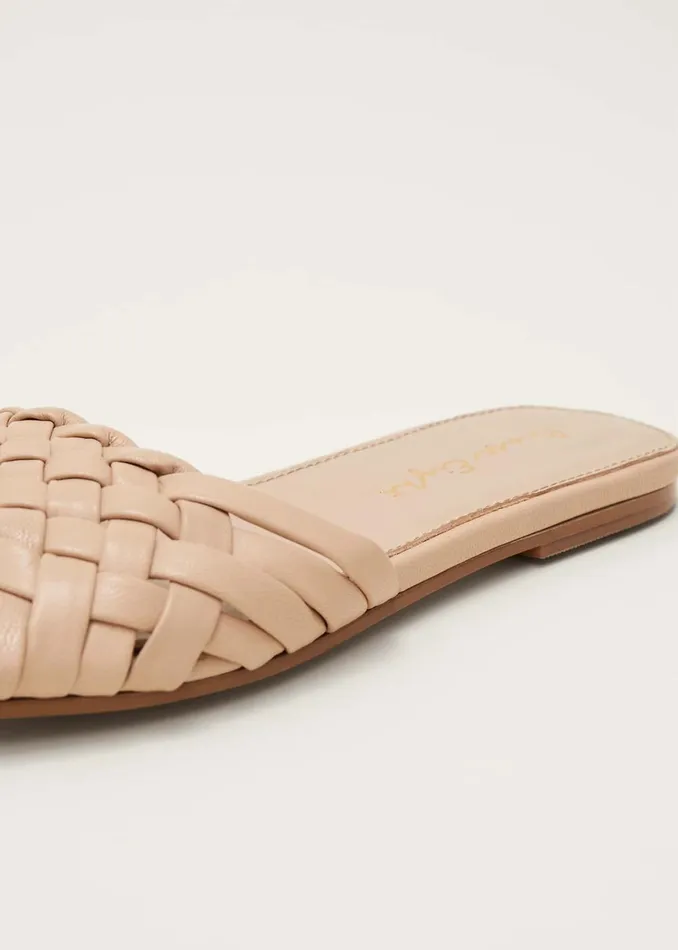 Women Phase Eight Flats Plaited Flat Sandal Nude