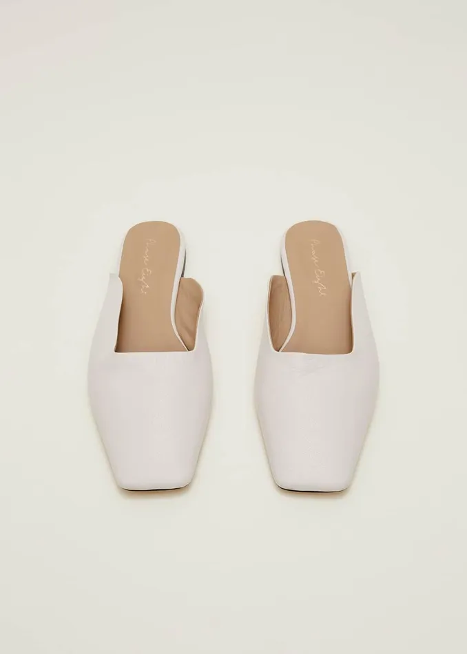 Women Phase Eight Flats Slip On Mule Shoe Ivory