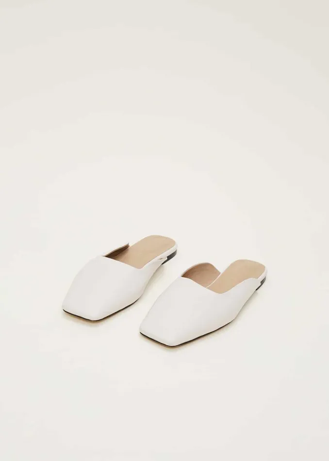 Women Phase Eight Flats Slip On Mule Shoe Ivory