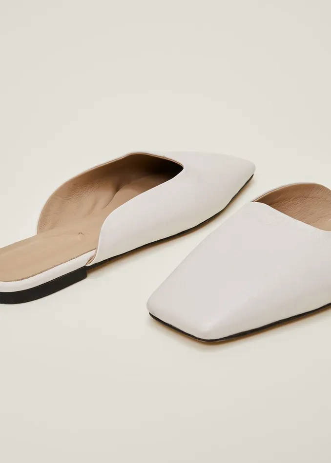 Women Phase Eight Flats Slip On Mule Shoe Ivory