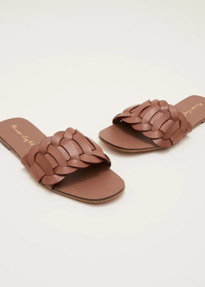 Women Phase Eight Flats Woven Flat Sandal Tan