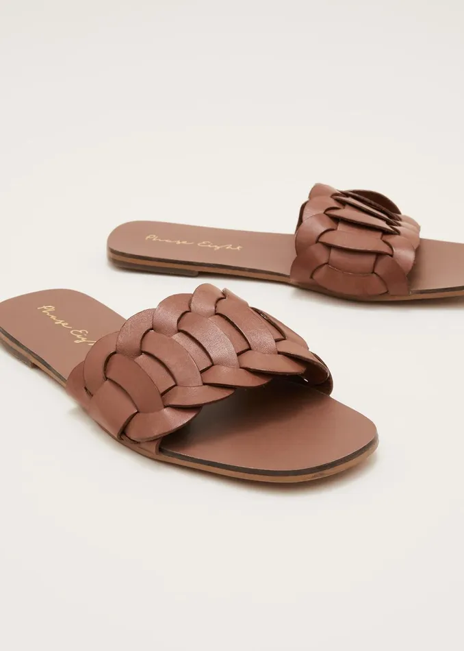 Women Phase Eight Flats Woven Flat Sandal Tan