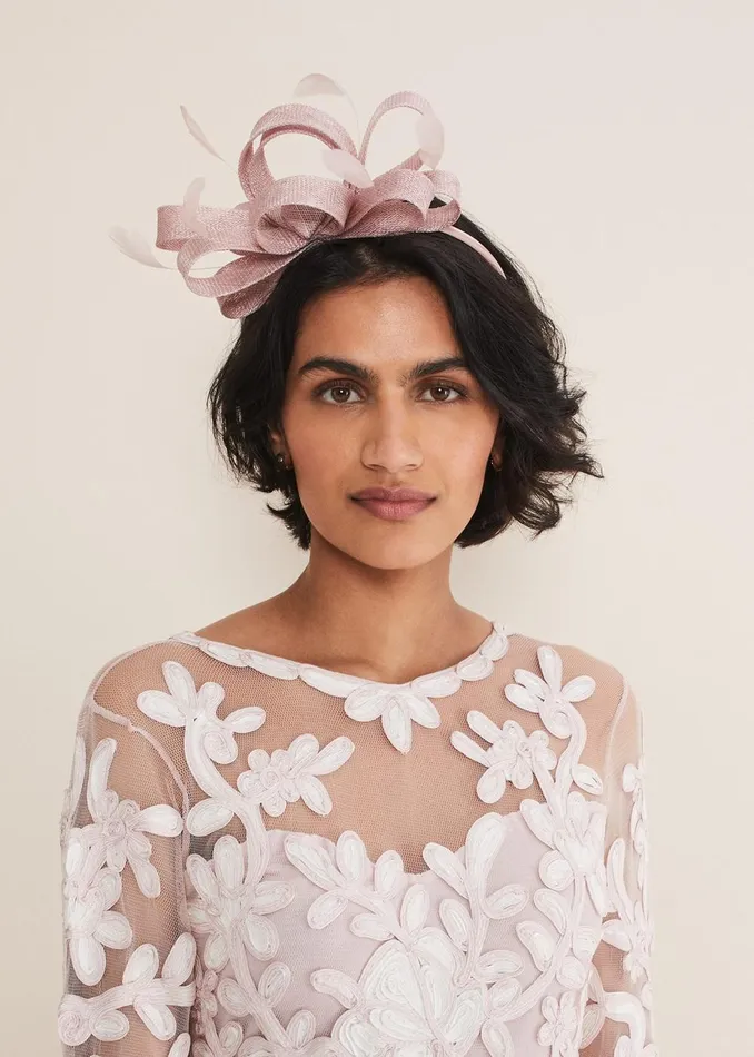 Women Phase Eight Headbands Blush Pink Bow Headband Antique Rose