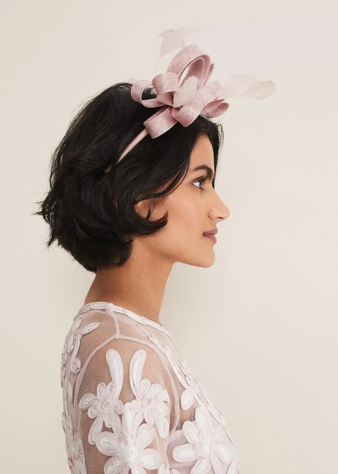Women Phase Eight Headbands Blush Pink Bow Headband Antique Rose