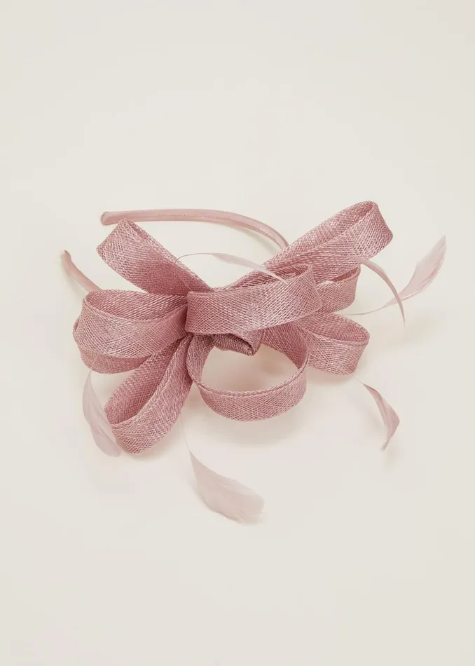 Women Phase Eight Headbands Blush Pink Bow Headband Antique Rose