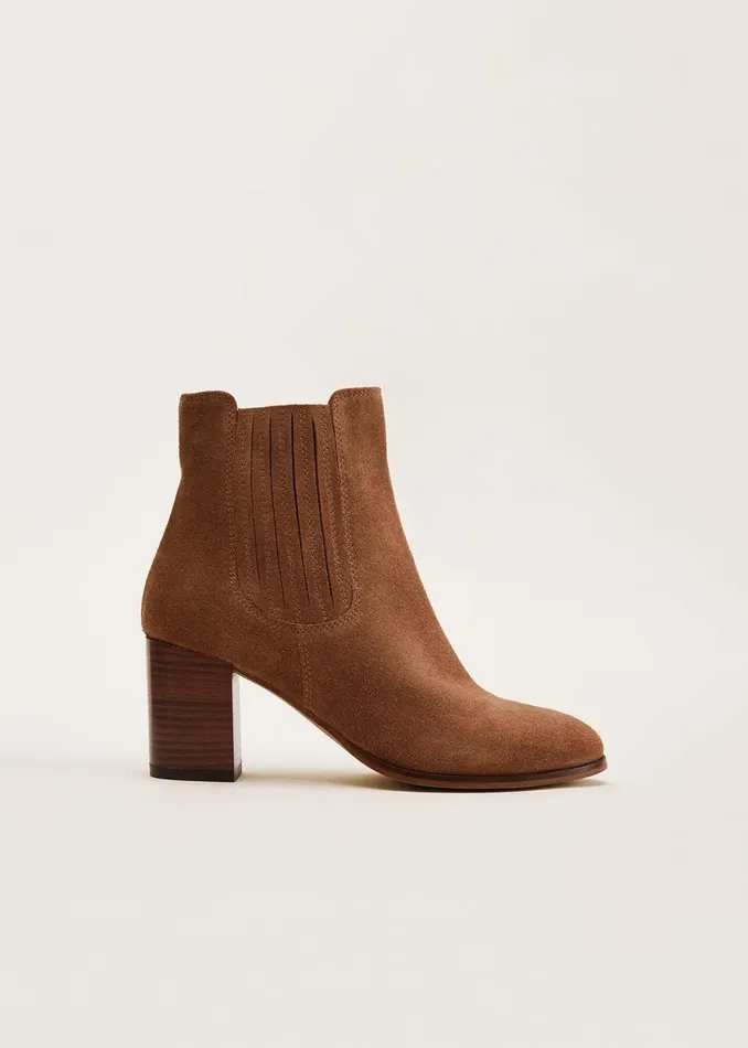 Women Phase Eight Heels Camila Tan Suede Ankle Boots Tan