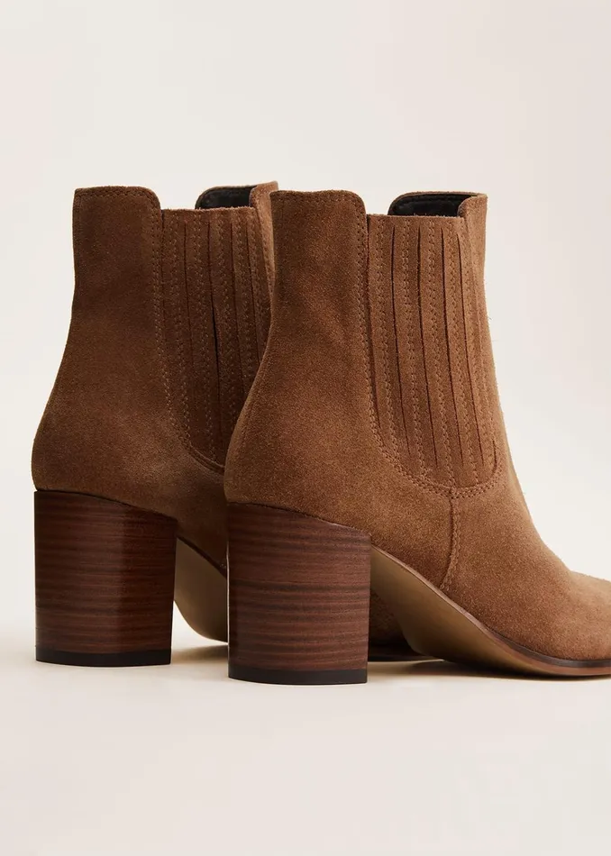 Women Phase Eight Heels Camila Tan Suede Ankle Boots Tan