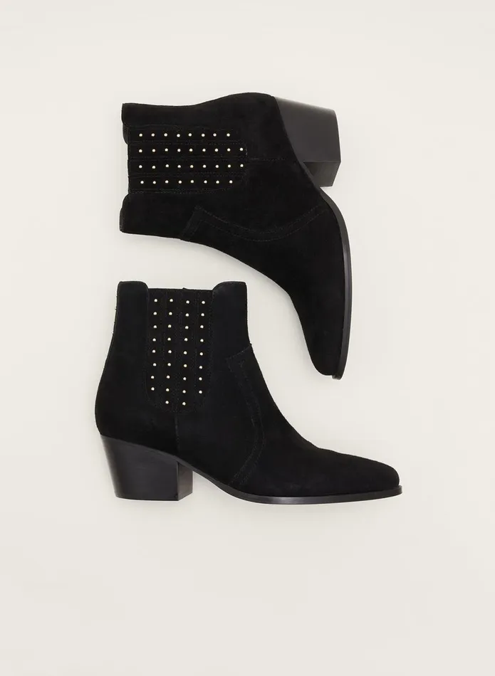 Women Phase Eight Heels Cowboy Ankle Boot Black