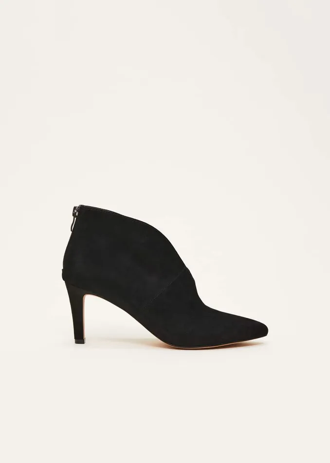 Women Phase Eight Heels Cut Out Heeled Boots Black