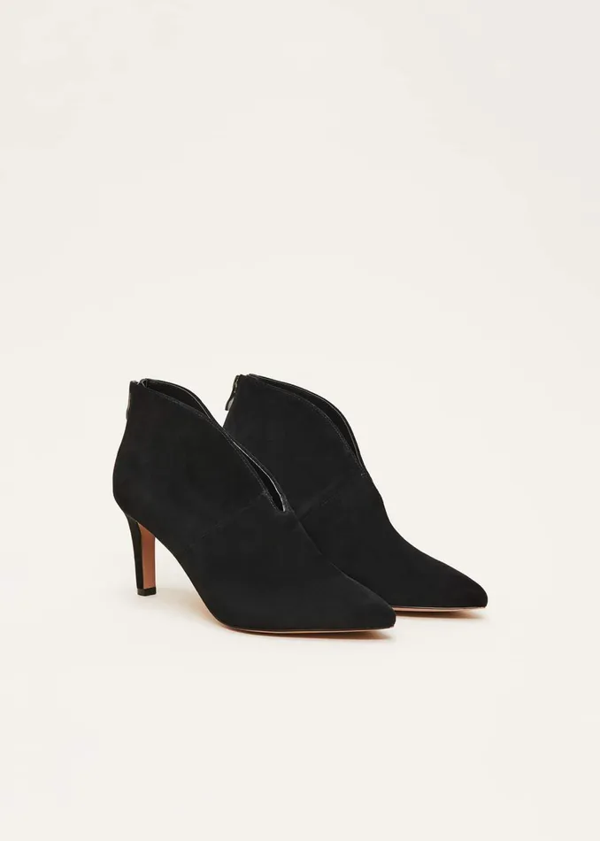Women Phase Eight Heels Cut Out Heeled Boots Black