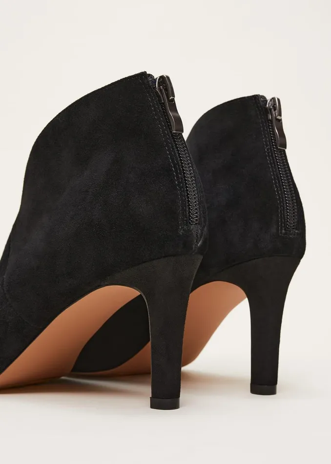 Women Phase Eight Heels Cut Out Heeled Boots Black