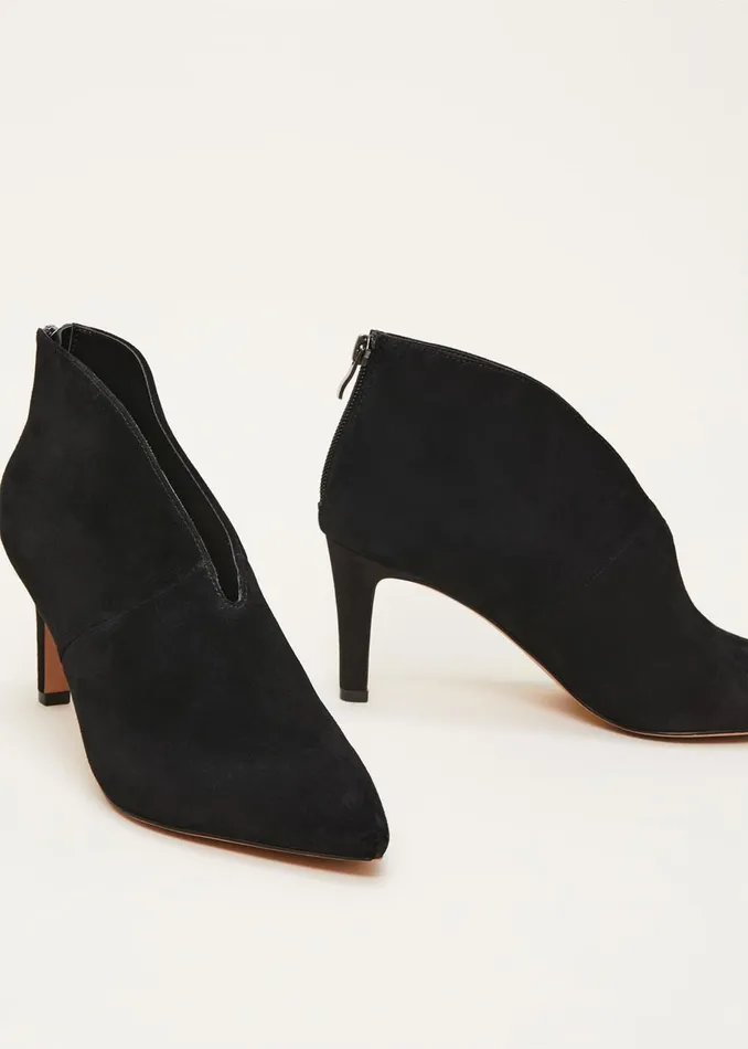 Women Phase Eight Heels Cut Out Heeled Boots Black