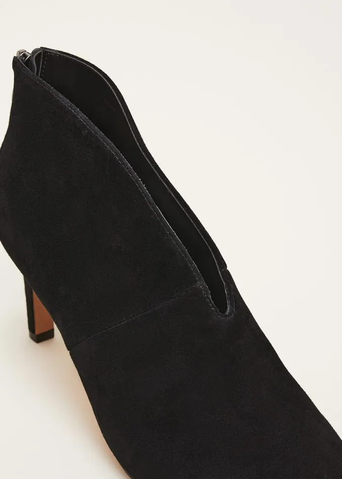 Women Phase Eight Heels Cut Out Heeled Boots Black