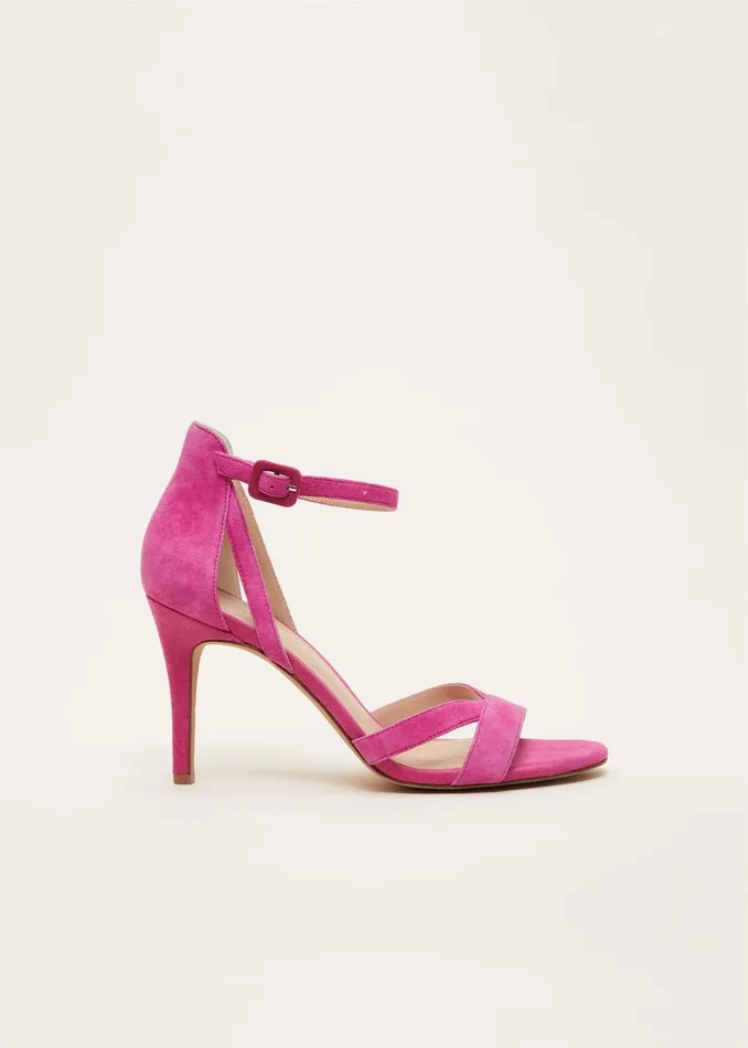 Women Phase Eight Heels Cut Out Strappy Sandal Magenta