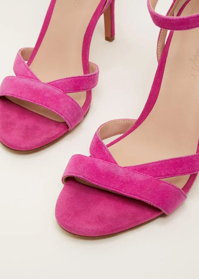 Women Phase Eight Heels Cut Out Strappy Sandal Magenta