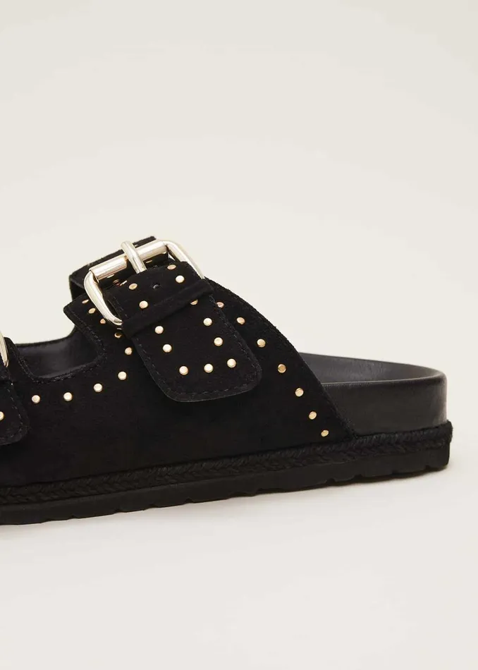 Women Phase Eight Heels Double Buckle Sandal Black