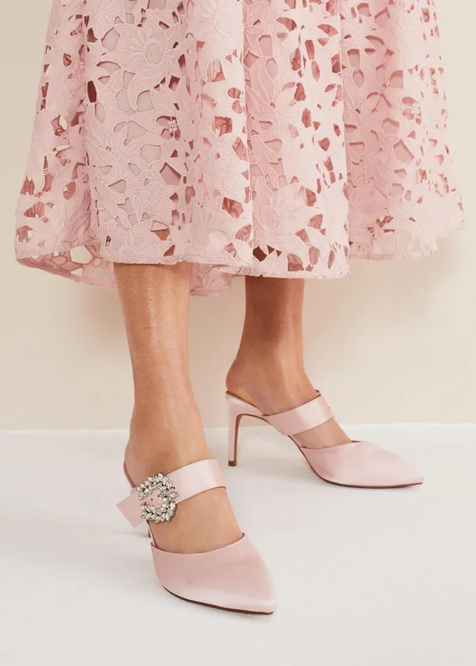 Women Phase Eight Heels Embellished Shoes Petal
