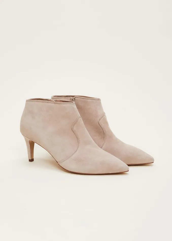 Women Phase Eight Heels Panelled Shoe Boots Neutral