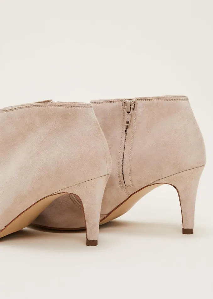 Women Phase Eight Heels Panelled Shoe Boots Neutral
