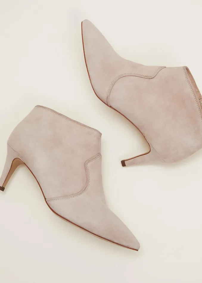 Women Phase Eight Heels Panelled Shoe Boots Neutral