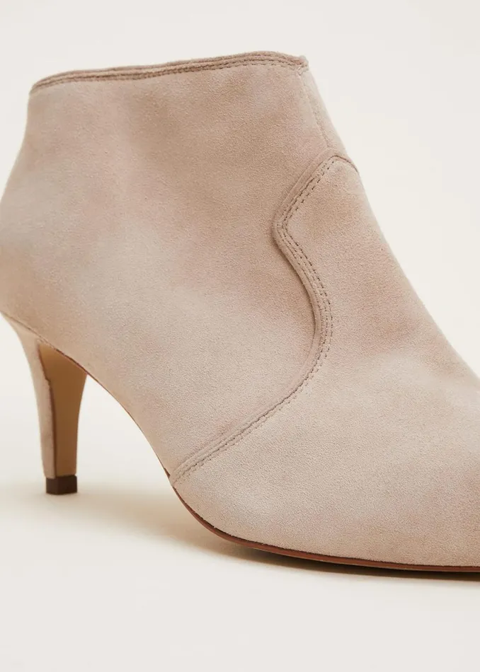 Women Phase Eight Heels Panelled Shoe Boots Neutral