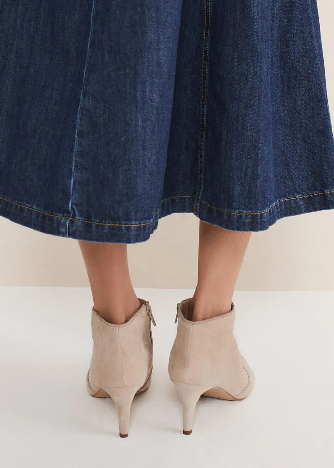 Women Phase Eight Heels Panelled Shoe Boots Neutral