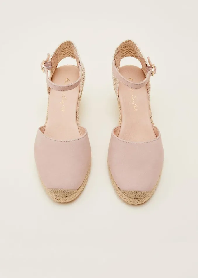 Women Phase Eight Heels Strap Wedge Espadrille Neutral