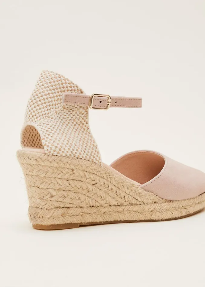 Women Phase Eight Heels Strap Wedge Espadrille Neutral