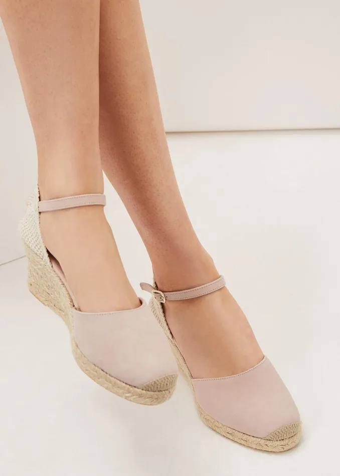 Women Phase Eight Heels Strap Wedge Espadrille Neutral