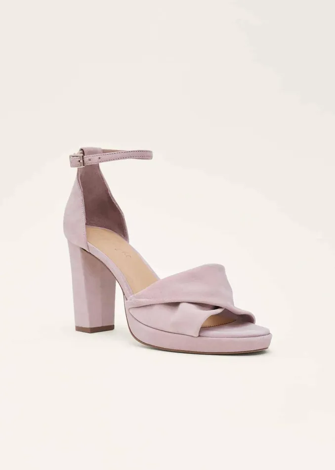 Women Phase Eight Heels Twist Strap Platform Shoe Latte