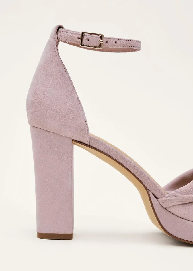 Women Phase Eight Heels Twist Strap Platform Shoe Latte