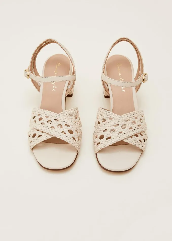 Women Phase Eight Heels Weave Heeled Sandal Cream
