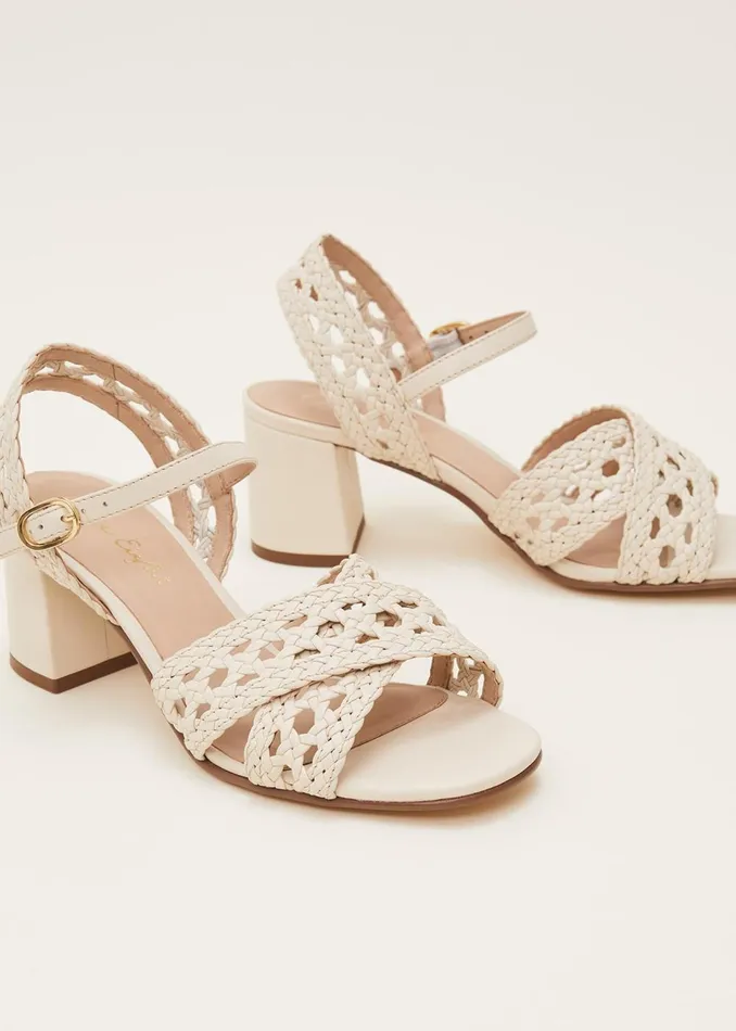 Women Phase Eight Heels Weave Heeled Sandal Cream