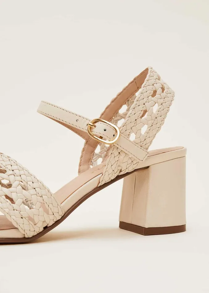 Women Phase Eight Heels Weave Heeled Sandal Cream