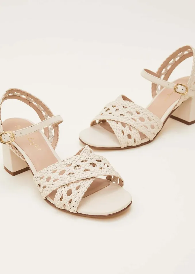 Women Phase Eight Heels Weave Heeled Sandal Cream
