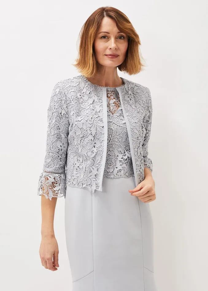 Women Phase Eight Jackets Alisha Lace Jacket Mineral