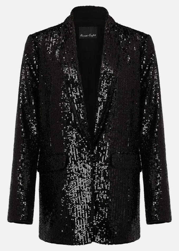 Women Phase Eight Jackets Ameera Sequin Soft Blazer Black