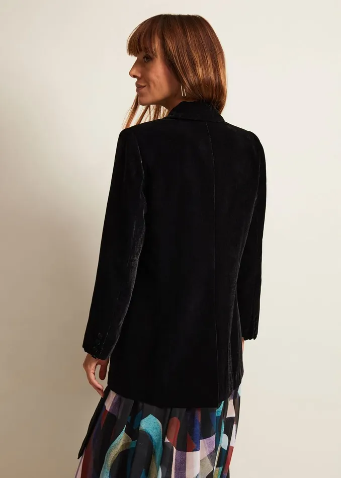 Women Phase Eight Jackets Avani Black Velvet Blazer Black