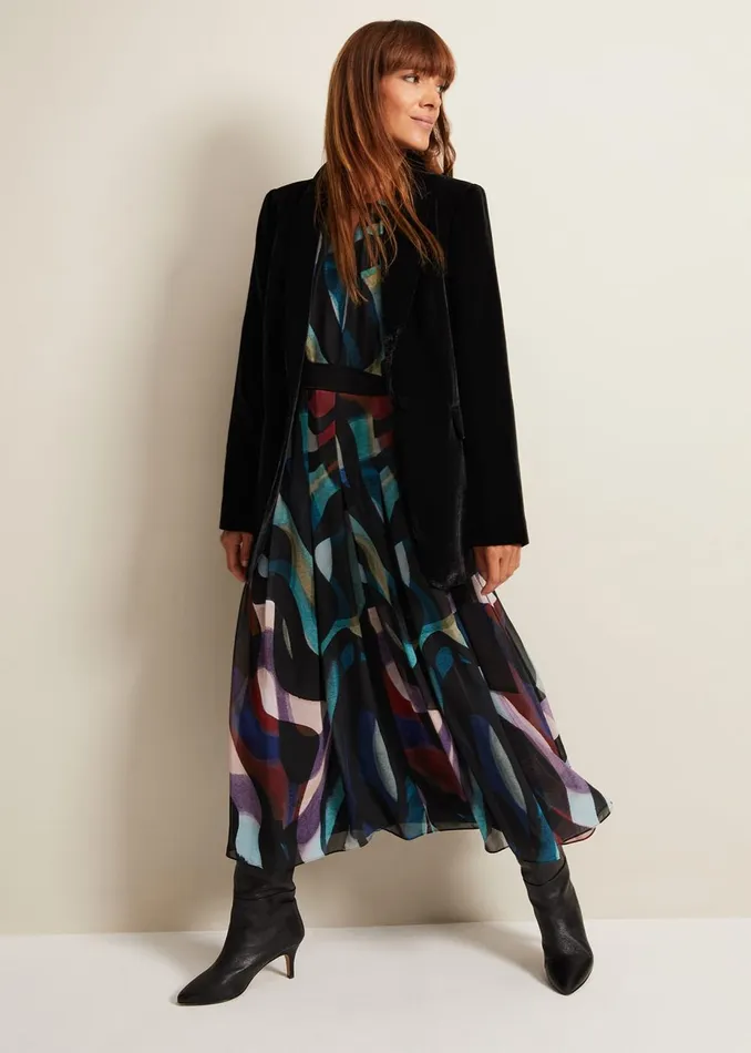 Women Phase Eight Jackets Avani Black Velvet Blazer Black