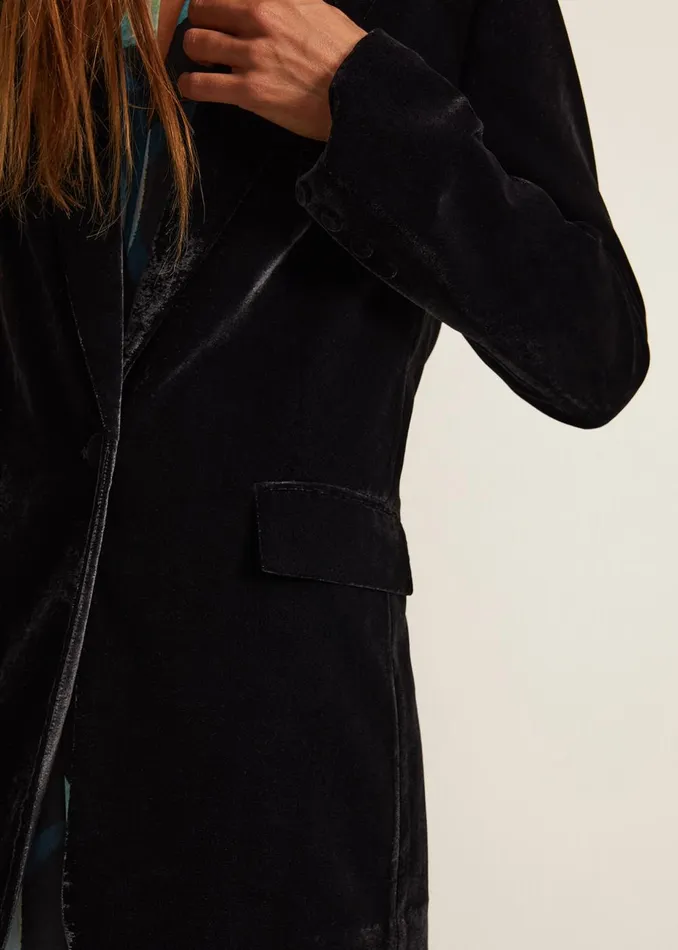 Women Phase Eight Jackets Avani Black Velvet Blazer Black