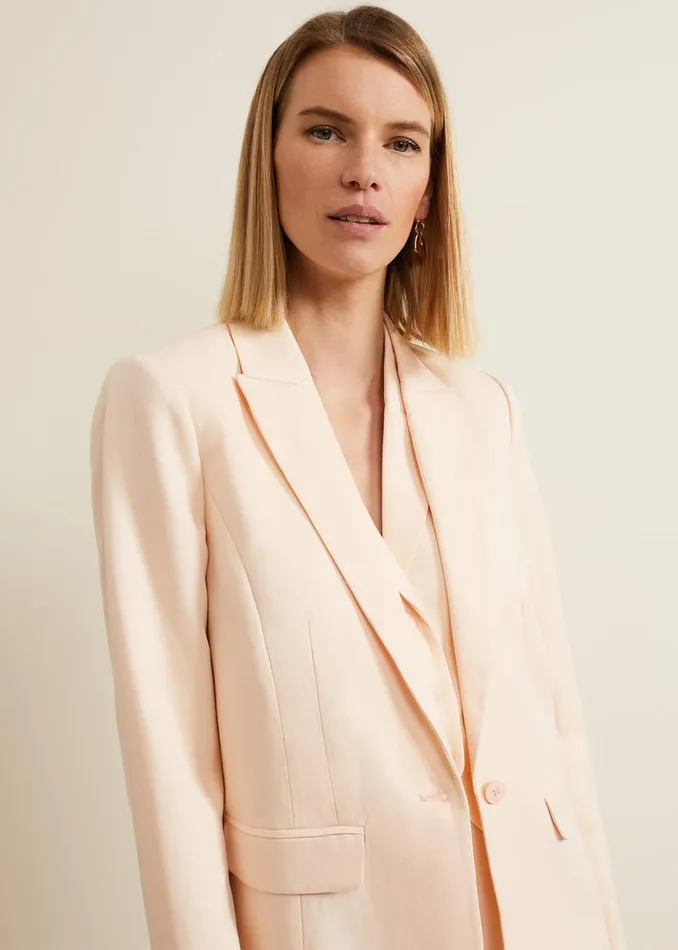 Women Phase Eight Jackets Bianca Peach Suit Jacket Coral