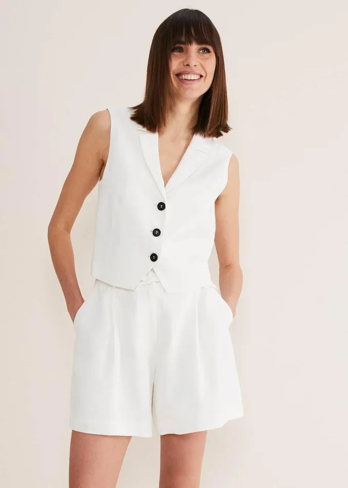 Women Phase Eight Jackets Bianca Waistcoat CoOrd Ivory