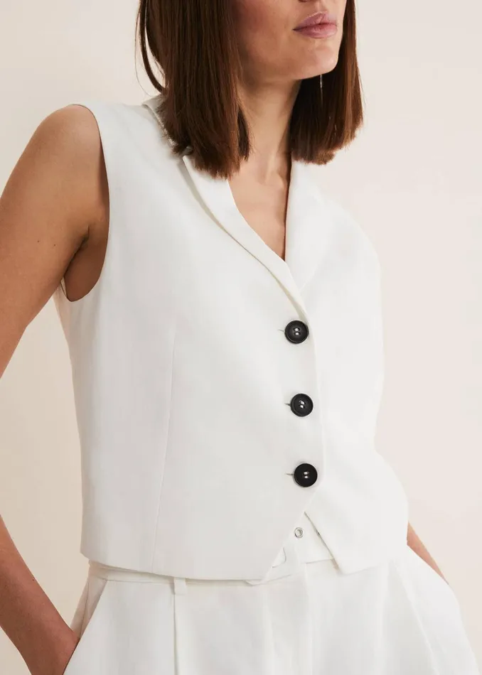 Women Phase Eight Jackets Bianca Waistcoat CoOrd Ivory