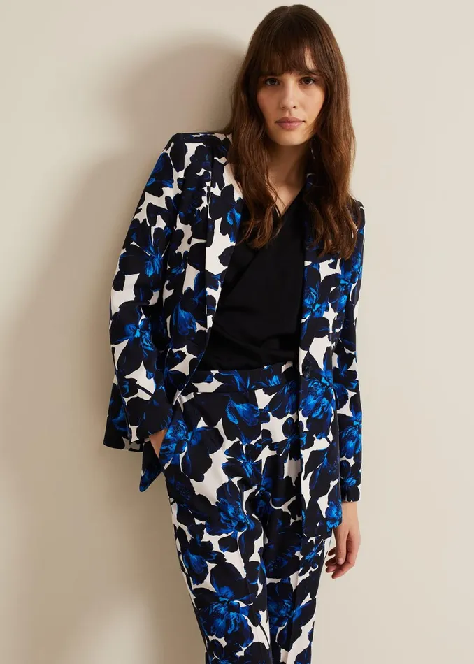 Women Phase Eight Jackets Caddie Floral Suit Jacket Blue