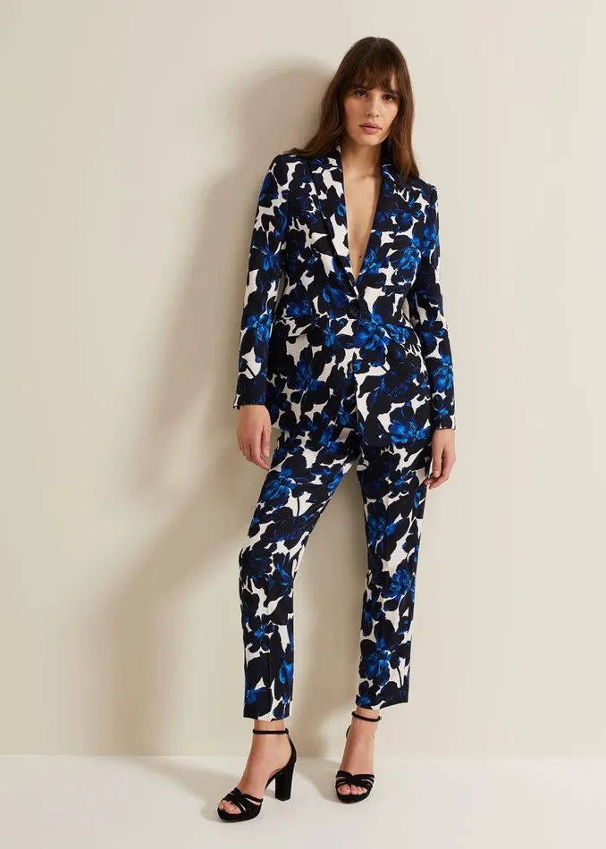 Women Phase Eight Jackets Caddie Floral Suit Jacket Blue