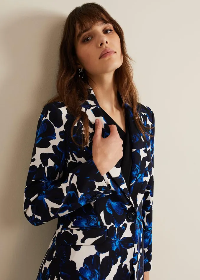 Women Phase Eight Jackets Caddie Floral Suit Jacket Blue