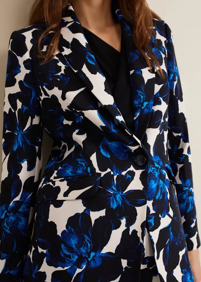 Women Phase Eight Jackets Caddie Floral Suit Jacket Blue